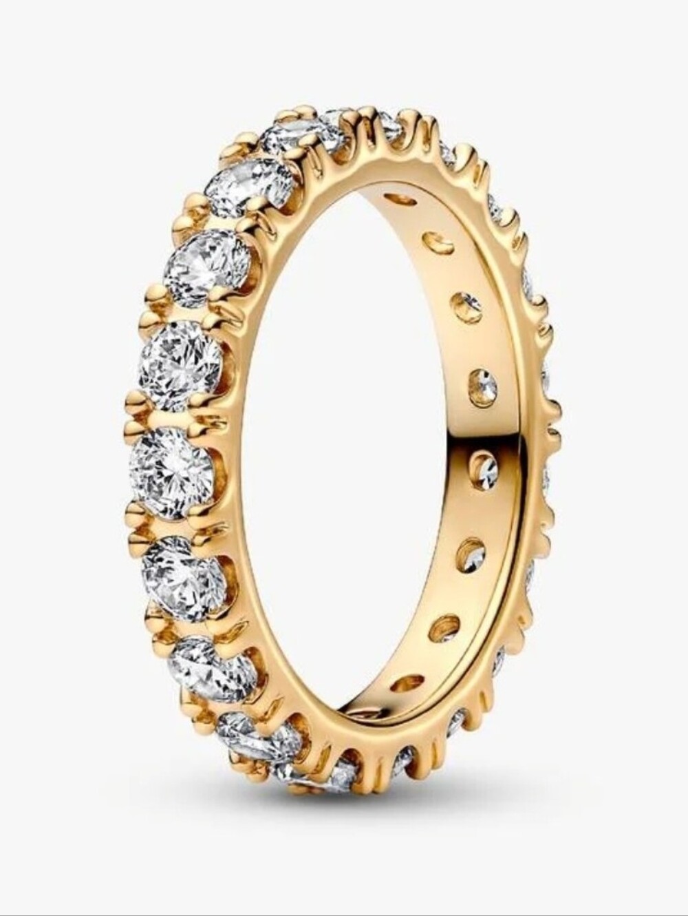 Authentic NEW Pandora Sparkling Row Eternity Ring 14KYGP CZ